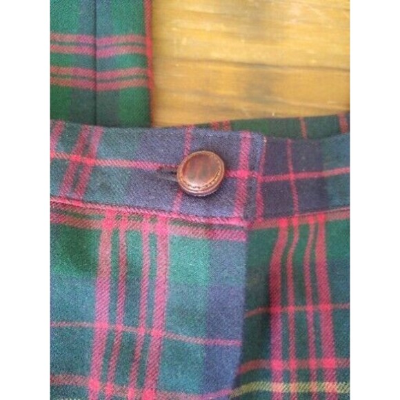 Vintage Deadstock Harve Benard Pleated Wool Plaid Trousers Sz14 80s 90s Academia - Picture 3 of 5